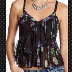 *EUC* Free People Melbourne Ruffle Ribbed Tank XS